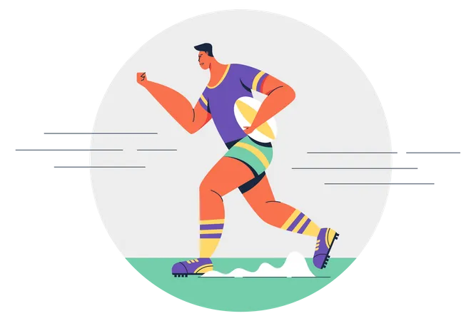 Rugby player running  Illustration