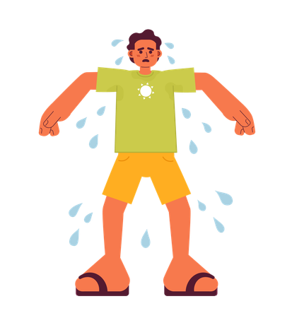 Sad man with sweaty armpits  Illustration