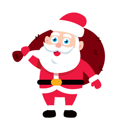 Santa Claus with gift bag  Illustration