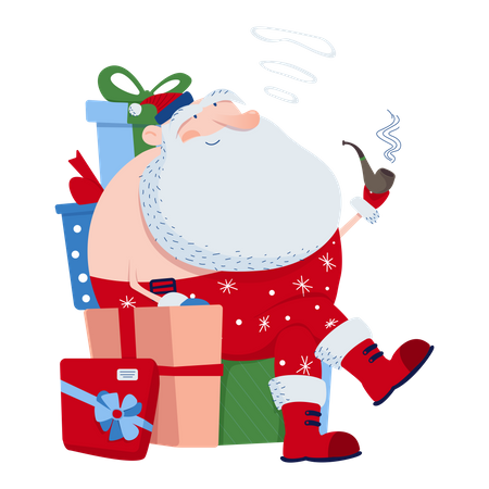 Santa in a chair  Illustration