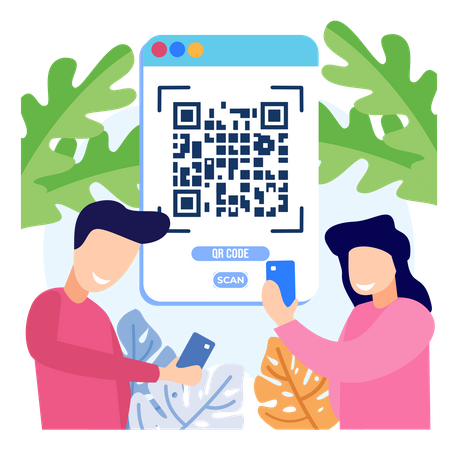 QR-Code scannen  Illustration