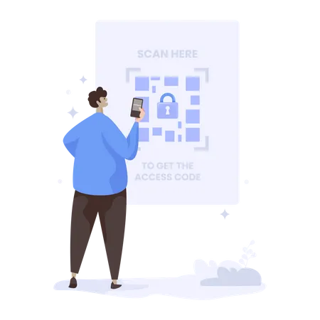 Scannez le code QR pour déverrouiller l'accès  Illustration