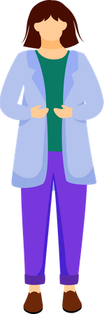 Science student in lab coat  Illustration