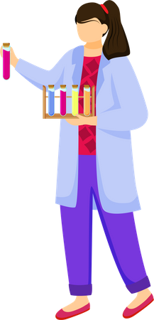 Science student in lab coat  Illustration