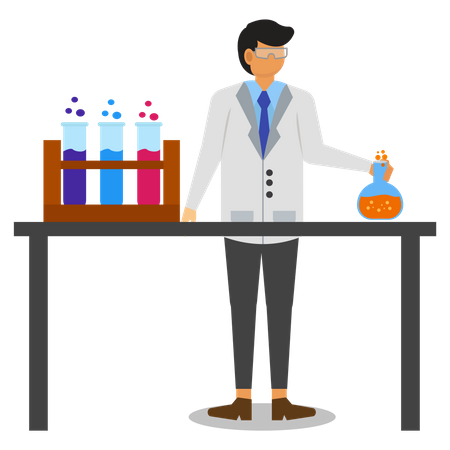 Scientist doing experiment  Illustration