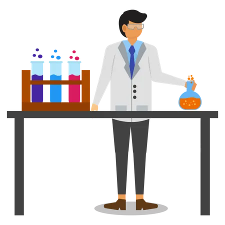 Scientist doing experiment  Illustration