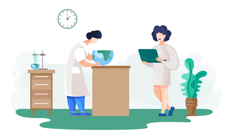 Scientist in lab  Illustration