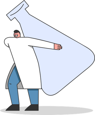 Scientist preparing for laboratory experiment  Illustration