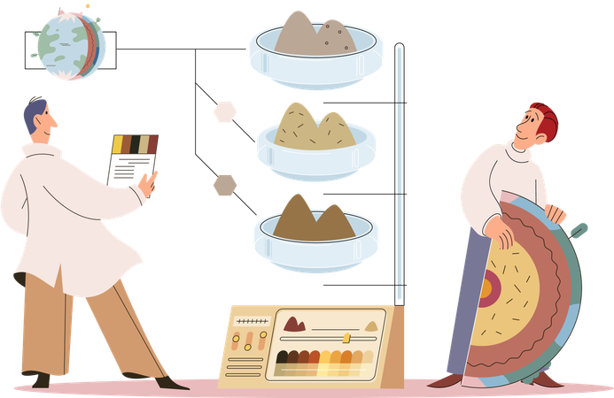 Scientist testing hypothesis  Illustration