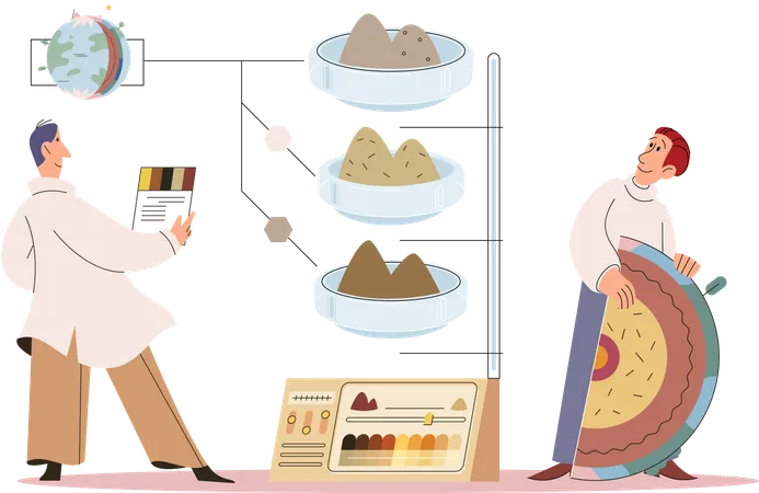 Scientist testing hypothesis  Illustration