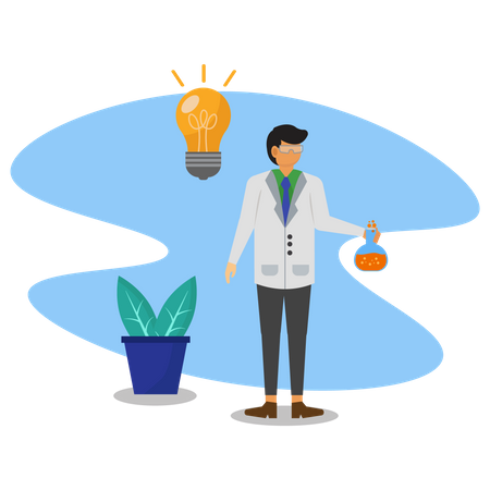 Scientist with Innovative idea  Illustration