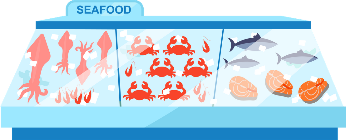 Seafood freezer  Illustration