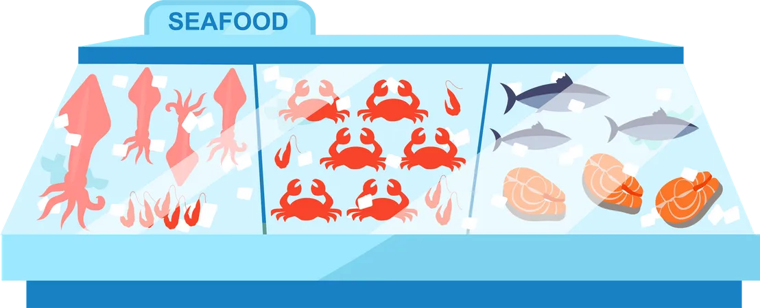 Seafood freezer  Illustration