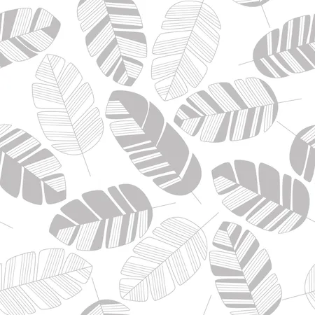 Seamless pattern with gray leaves on white background  Illustration