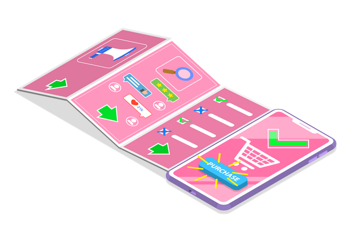 Searching customer journey map  Illustration