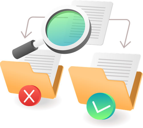 Searching for correct folder data  Illustration