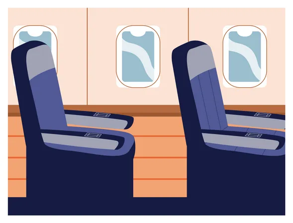 Seats in plane near windows  일러스트레이션