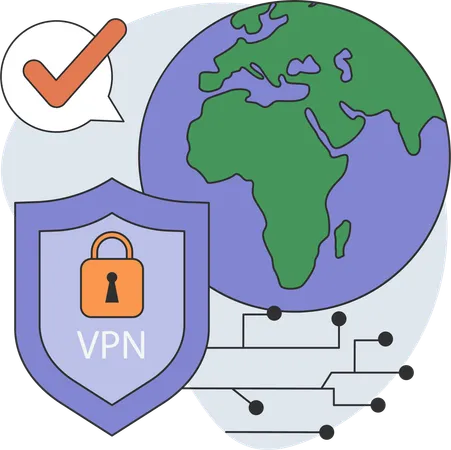 Secure data using vpn network  Illustration