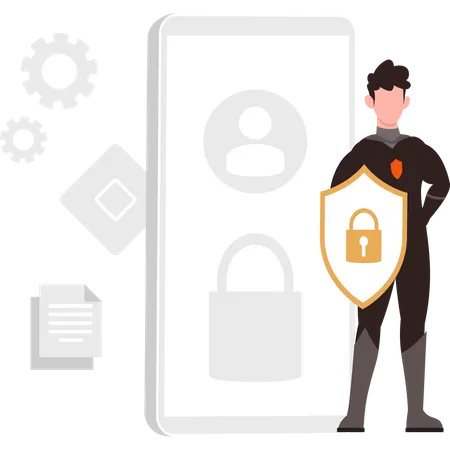 Secure mobile device  Illustration