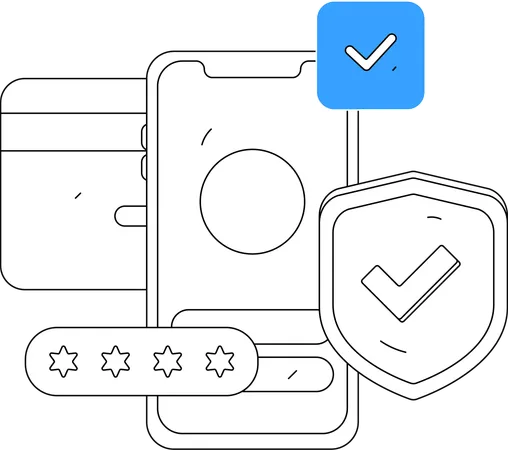 Secure mobile investing app  Illustration