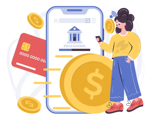 Send money instantly using neo banking app  Illustration