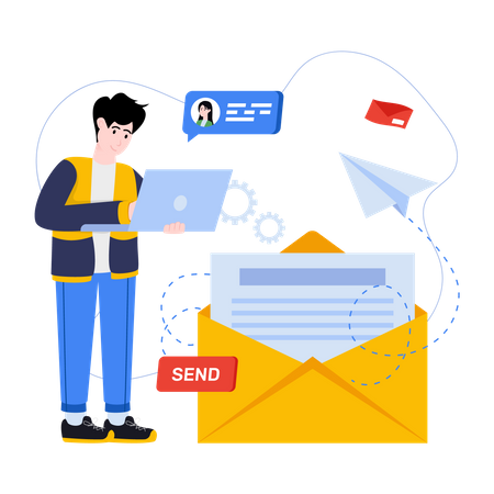 Sending Message  Illustration