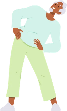 Senior man doing morning exercise  Illustration