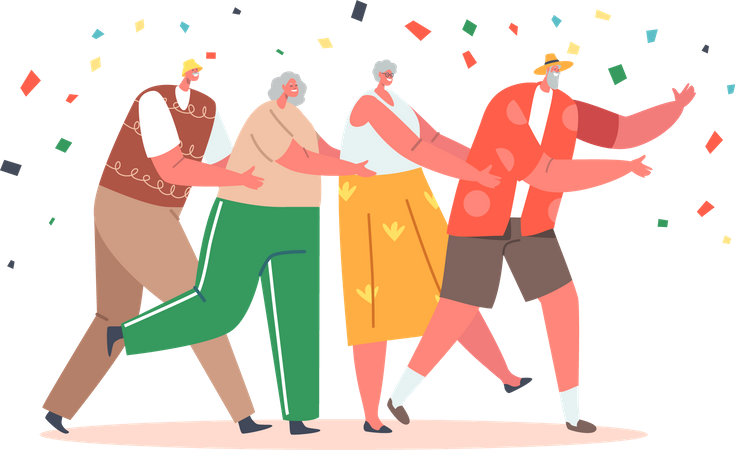 Senior people dancing  Illustration