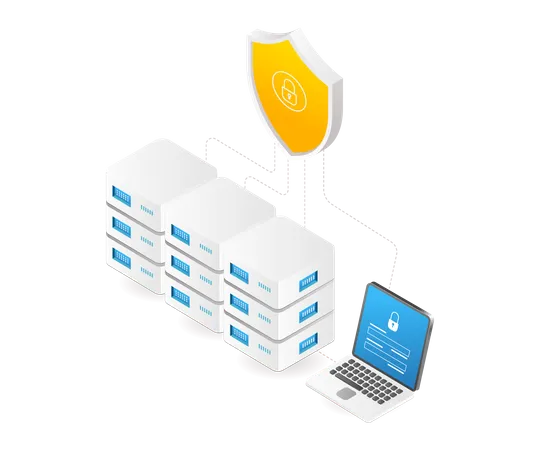 Server data security computer network  イラスト