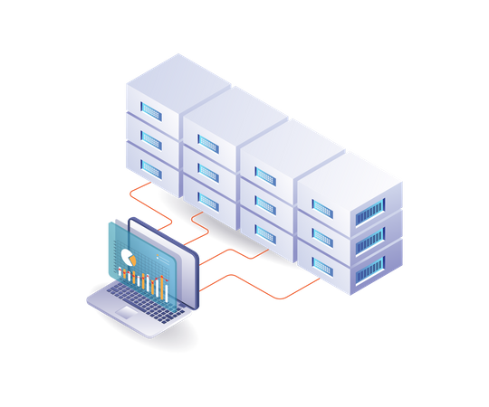 Professionnel de l'analyse de données de serveur  Illustration