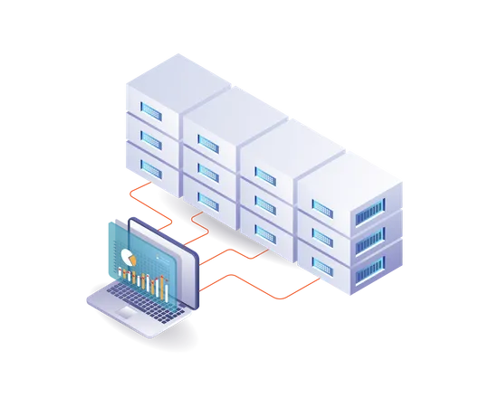 Professionnel de l'analyse de données de serveur  Illustration