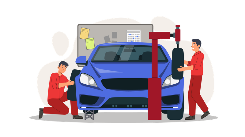 Servicio de reparación de automóviles  Ilustración