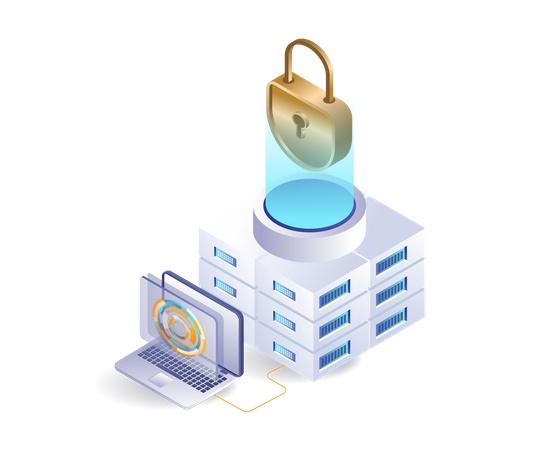 Servidor de segurança de dados de computador  Ilustração