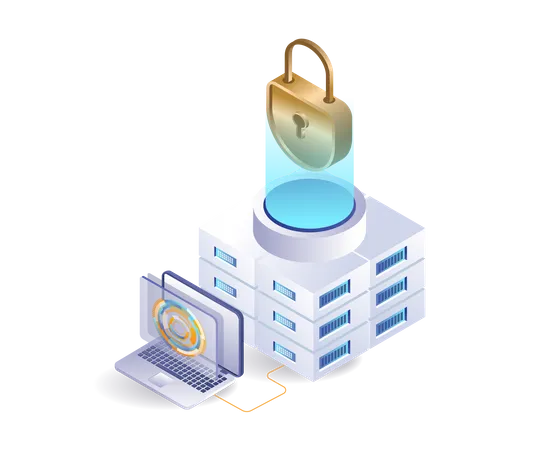Servidor de segurança de dados de computador  Ilustração
