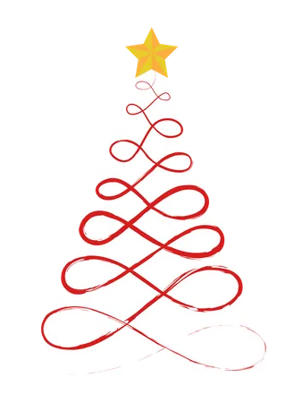 Shape of decorative Christmas tree  イラスト