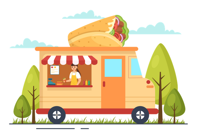 Tramway shawarma  Illustration