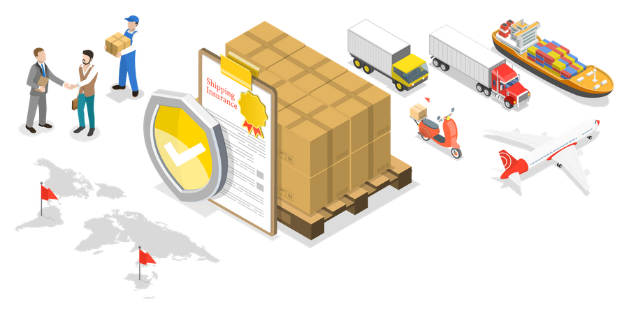 Shipping Insurance  Illustration