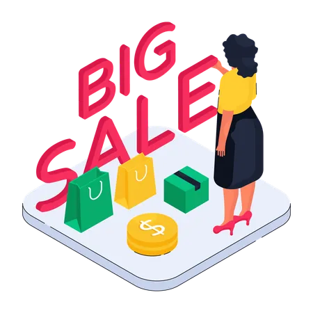 Shopping Big Sale  Illustration