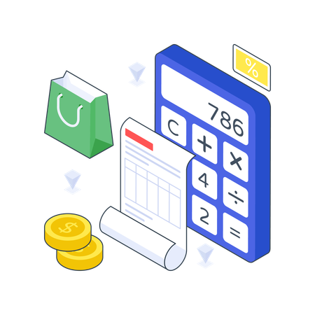 Shopping Calculation  Illustration