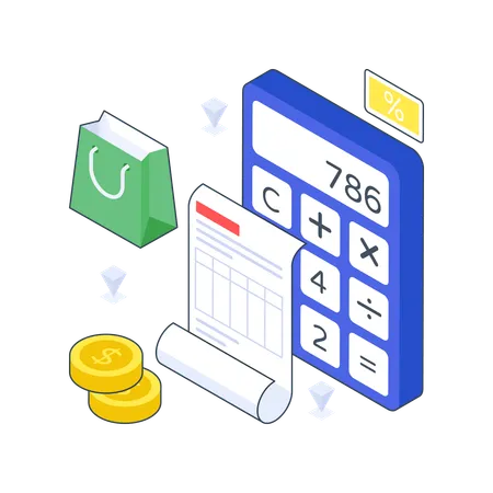 Shopping Calculation  Illustration