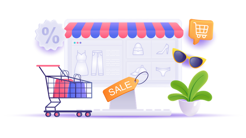 Shopping website  Illustration