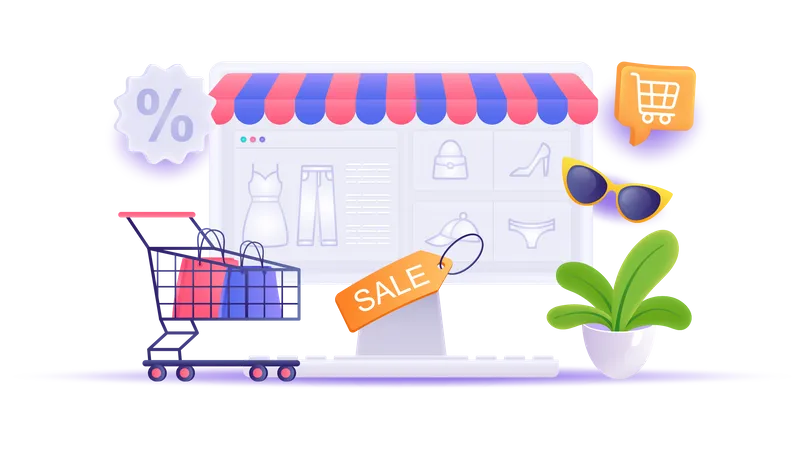 Shopping website  Illustration