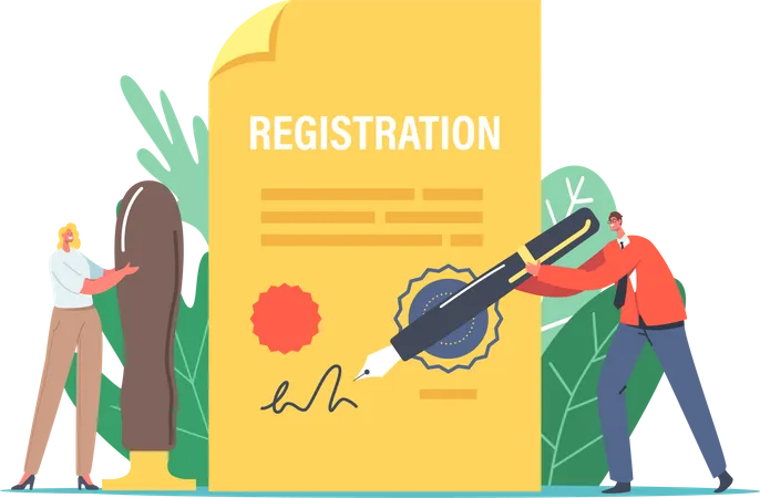 Singing Registration Paper  Illustration