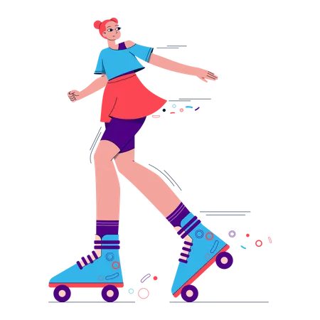 Skating Girl  Illustration