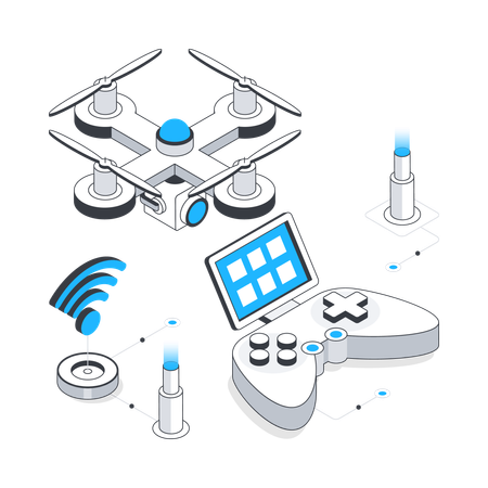 Smart Drone technology  イラスト