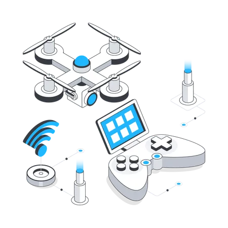 Smart Drone technology  イラスト