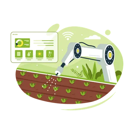 Smart farm and agriculture technology  Illustration