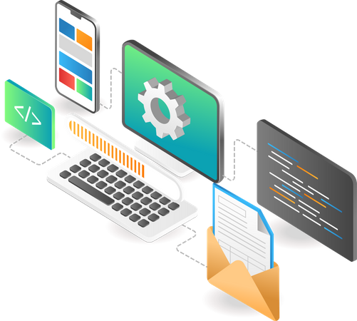 Smartphone application layout process  Illustration