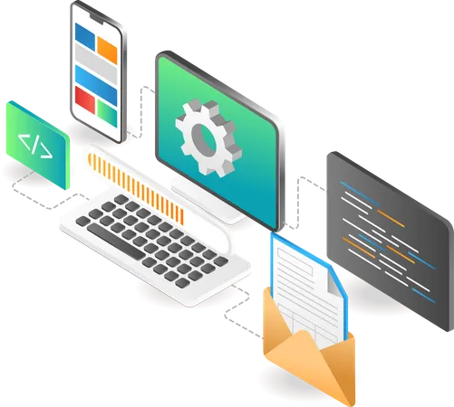 Smartphone application layout process  Illustration