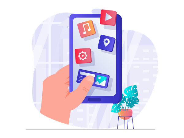 Smartphone applications  Illustration